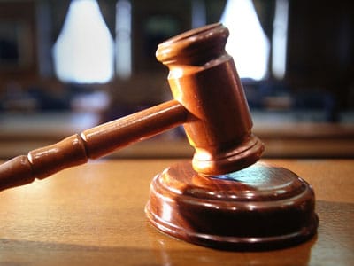gavel on table